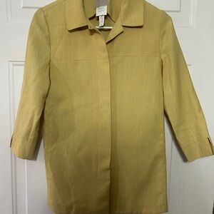 Hepburn Women's yellow jacket. 3/4 length sleeves. Made in Italy.